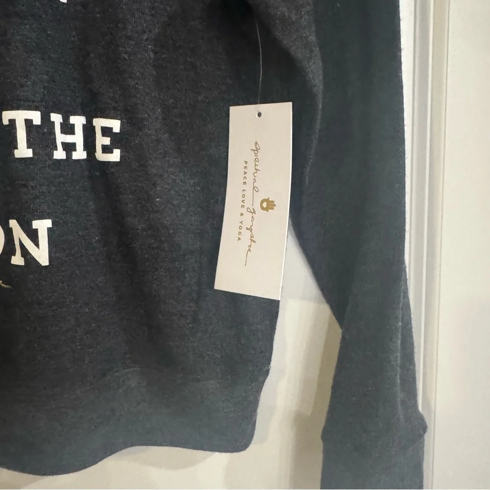 Spiritual Gangster Savasana Sun Girls Crew Neck Pullover Sweatshirt in Grey